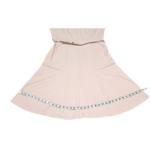 Liz Claiborne Womens Pink Short-Sleeve V-Neck Belted A-Line Dress Size 8 - Picture 13 of 14